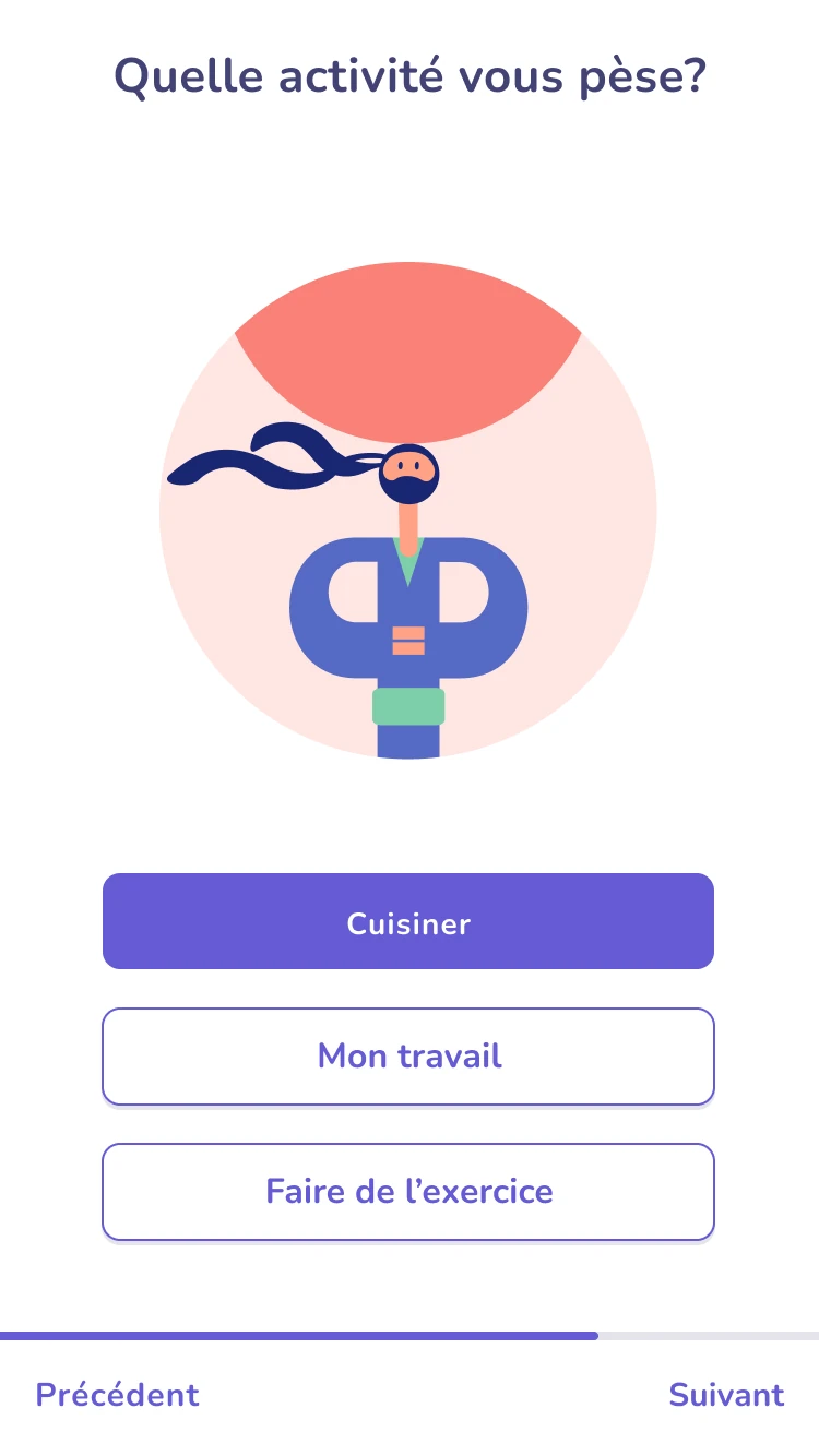 Onboarding questions that personalise the journey