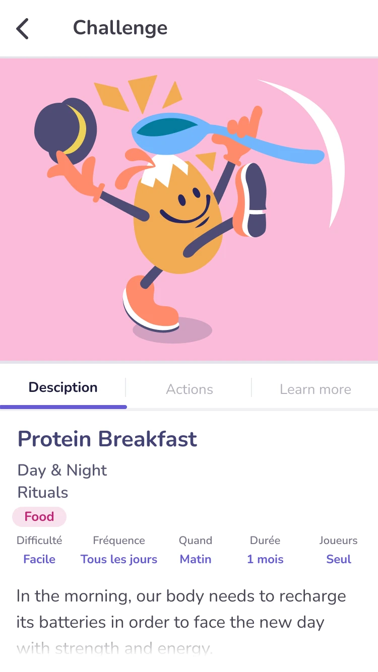 Challenge description screen