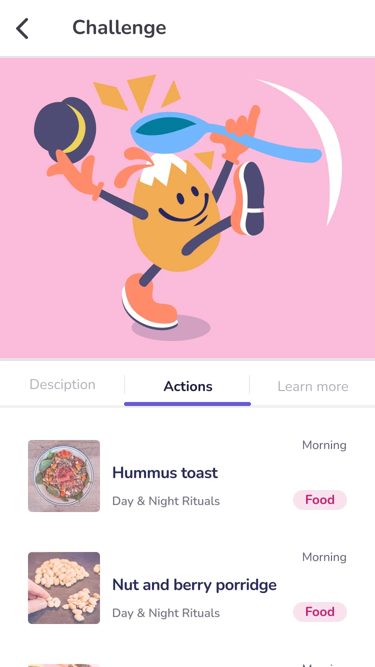 Daily actions to-do screen