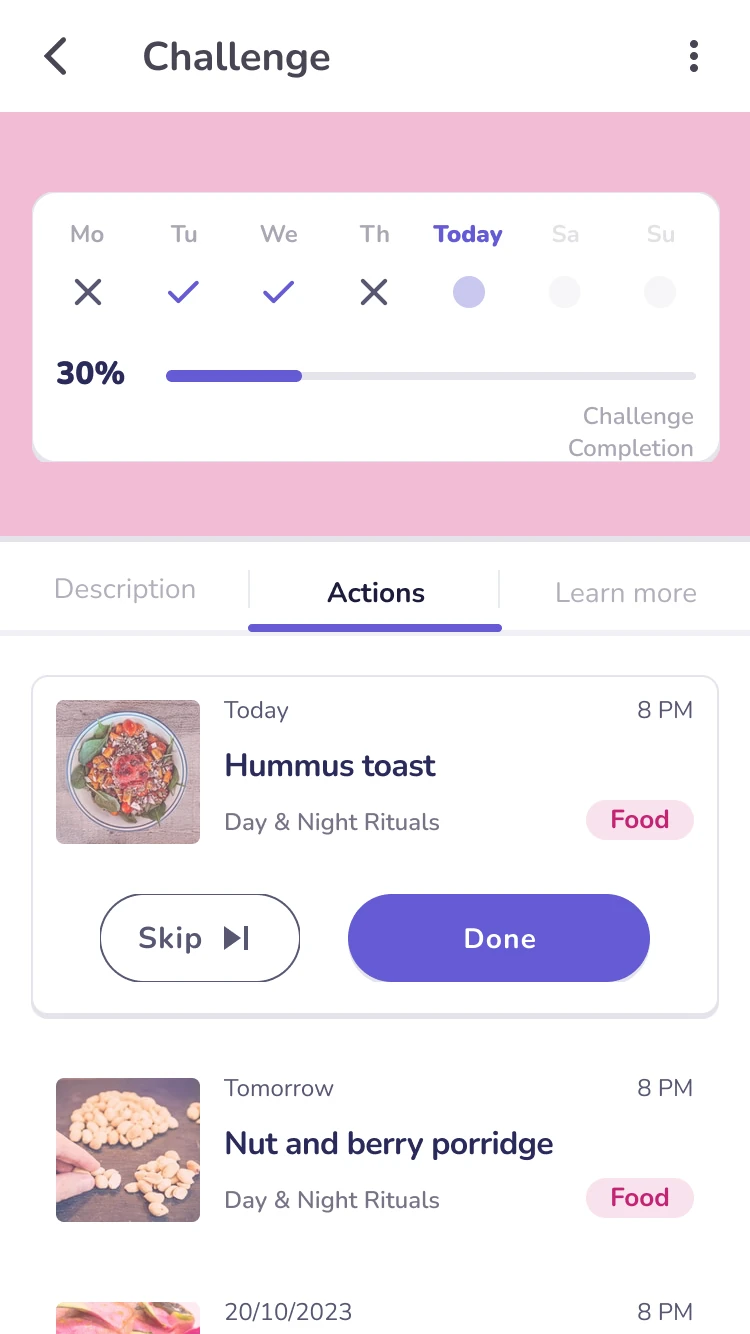 Challenge ongoing status screen